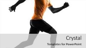  Presentation with trail running runner - Presentation theme with man runner running jogging jogger background and a light gray colored foreground