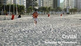  Presentation with running - Cool new presentation theme with man running on the copacabana backdrop and a gray colored foreground