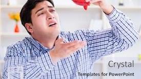  Presentation with restaurant - Presentation theme enhanced with man-running-out-of-money background and a light blue colored foreground