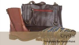  Presentation with shoe - Beautiful PPT theme featuring man's brief case gloves and shoe on a white background backdrop and a coral colored foreground