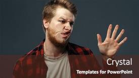  Presentation with crazy - PPT theme consisting of squeeze - man's crazy face crushed background and a tawny brown colored foreground