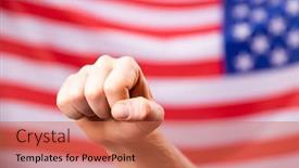  Presentation with elections - Slide set with man-s-fist-over-usa background and a coral colored foreground