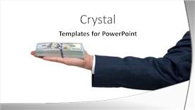  Presentation with giving - PPT theme having man-s-hand-in-suit background and a white colored foreground