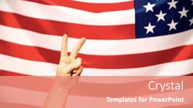  Presentation with elections - Slide deck enhanced with man-s-hand-showing-victory background and a coral colored foreground