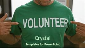  Presentation with community service - PPT theme with man-s-hands-earnestly-pointing background and a ocean colored foreground