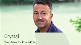  Presentation with man in nature - Beautiful presentation design featuring 50 s - man' s outdoor portrait handsome backdrop and a cream colored foreground