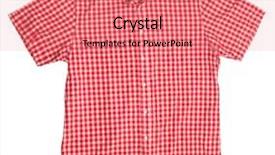  Presentation with cotton - Audience pleasing slides consisting of man's red white cotton plaid shirt backdrop and a coral colored foreground