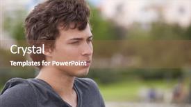  Presentation with sad - Presentation having man sadly - sad teenager looking away background and a coral colored foreground