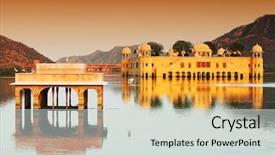  Presentation with 18th century - PPT theme with man sagar lake jaipur rajasthan background and a light gray colored foreground