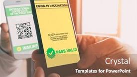  Presentation with certificate - Audience pleasing slide deck consisting of man-scanning-the-digital-vaccination backdrop and a tawny brown colored foreground