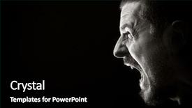  Presentation with black man - Audience pleasing PPT theme consisting of man screaming side face isolated backdrop and a black colored foreground