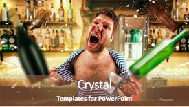  Presentation with bartender - Cool new presentation theme with man screw - drunk bartender tears his vest backdrop and a red colored foreground
