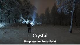 Presentation with purple night in the winter - Audience pleasing theme consisting of man shines by flashlight up backdrop and a  colored foreground