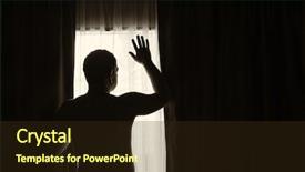  Presentation with light - PPT theme enhanced with man shot against the light background and a wine colored foreground