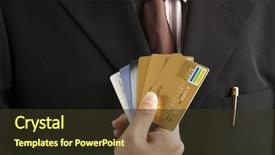  Presentation with show - Presentation theme having man-show-numerous-of-credit background and a tawny brown colored foreground