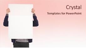  Presentation with pastel pink - Presentation theme consisting of man showing billboard in front of face against pastel pink background and a lemonade colored foreground