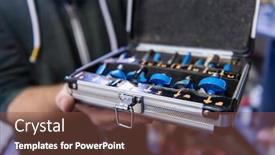  Presentation with precision - Presentation design featuring man-showing-box-with-set background and a tawny brown colored foreground