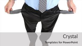 Presentation with empty - Amazing presentation design having man showing his empty pocket backdrop and a light gray colored foreground