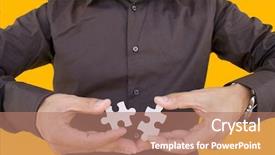  Presentation with find - Theme with man showing that he find background and a  colored foreground