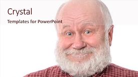  Presentation with ball bearing on a white - PPT theme with man shows surprised smile grimace background and a lemonade colored foreground