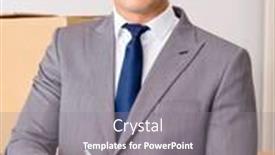  Presentation with boxes - Cool new presentation with man-signing-for-the-delivery backdrop and a gray colored foreground