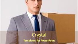  Presentation with boxes - PPT theme with man-signing-for-the-delivery and a tawny brown colored foreground