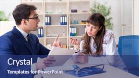  Presentation with contract - Amazing presentation theme having man signing medical insurance contract backdrop and a  colored foreground