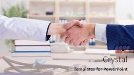  Presentation with contract - Amazing presentation theme having man signing medical insurance contract backdrop and a lemonade colored foreground