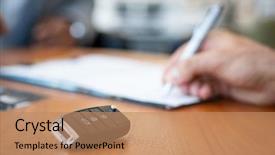  Presentation with modern automotive - PPT theme with automotive hands - car keys on desk background and a coral colored foreground