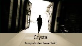  Presentation with factory - Beautiful slides featuring man silhouette - doorway at a factory building backdrop and a mint green colored foreground