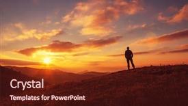  Presentation with silhouette of man worship - Slides with man silhouette on the sunset background and a tawny brown colored foreground