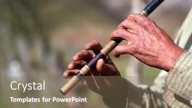  Presentation with flute - Cool new slides with man-singing-at-traditional-romanian backdrop and a violet colored foreground