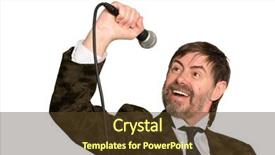  Presentation with jazz age - PPT layouts featuring man sings american jazz blues background and a tawny brown colored foreground