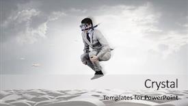  Presentation with knowledge - PPT theme consisting of man sinking in to knowledge background and a  colored foreground