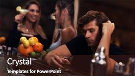  Presentation with whisky - PPT theme having man sitting alone in bar background and a  colored foreground