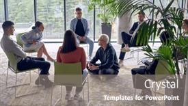  Presentation with collaboration - Theme enhanced with man-sitting-at-the-center background and a gray colored foreground