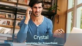  Presentation with confident - Slide deck featuring man sitting at the library background and a  colored foreground