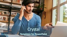  Presentation with confident - Cool new theme with man sitting at the library backdrop and a  colored foreground