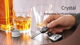  Presentation with alcoholic beverage - Audience pleasing PPT layouts consisting of don't drink and drive backdrop and a light gray colored foreground
