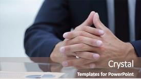  Presentation with desk - Theme having man sitting behind a desk background and a  colored foreground