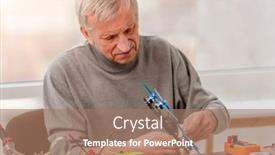  Presentation with drone quadcopter - Audience pleasing PPT layouts consisting of man-sitting-by-the-table backdrop and a coral colored foreground