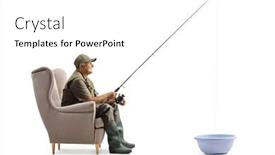  Presentation with fishing - Presentation design consisting of man-sitting-in-an-armchair background and a white colored foreground