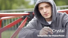  Presentation with playground - Beautiful slides featuring man sitting in playground smoking backdrop and a gray colored foreground