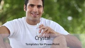  Presentation with water park - Slide deck enhanced with man sitting in the park and drinking water background and a lemonade colored foreground