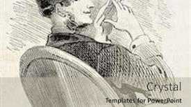  Presentation with journal - Amazing slide set having man sitting old illustration created by marcelin published on l'illustration journal universel paris 1860 backdrop and a mint green colored foreground