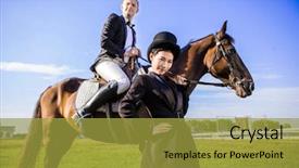  Presentation with man and woman divorce drawing - Cool new presentation design with man sitting on horse backdrop and a gold colored foreground