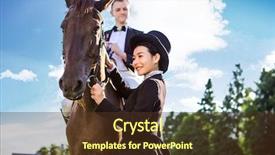  Presentation with quarter - Cool new presentation design with man sitting on horse backdrop and a tawny brown colored foreground