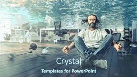  Presentation with underwater - Slide set consisting of man-sitting-underwater-who-relaxes background and a ocean colored foreground