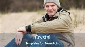  Presentation with christmas winter a table - Presentation design enhanced with man-sitting-with-tablet background and a ocean colored foreground