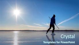  Presentation with skating - Presentation theme with man skating in sweden background and a ocean colored foreground